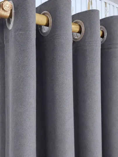 Ash Grey Velvet Curtain