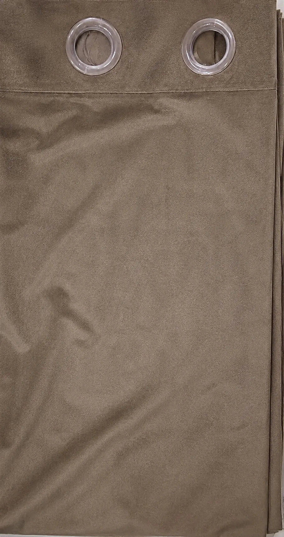 Taupe Brown Velvet Curtain