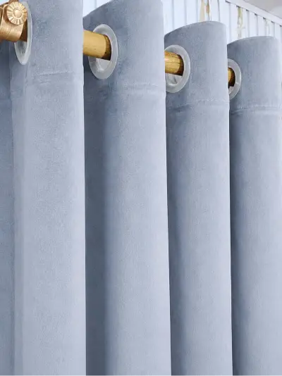Ice Blue Velvet Curtain