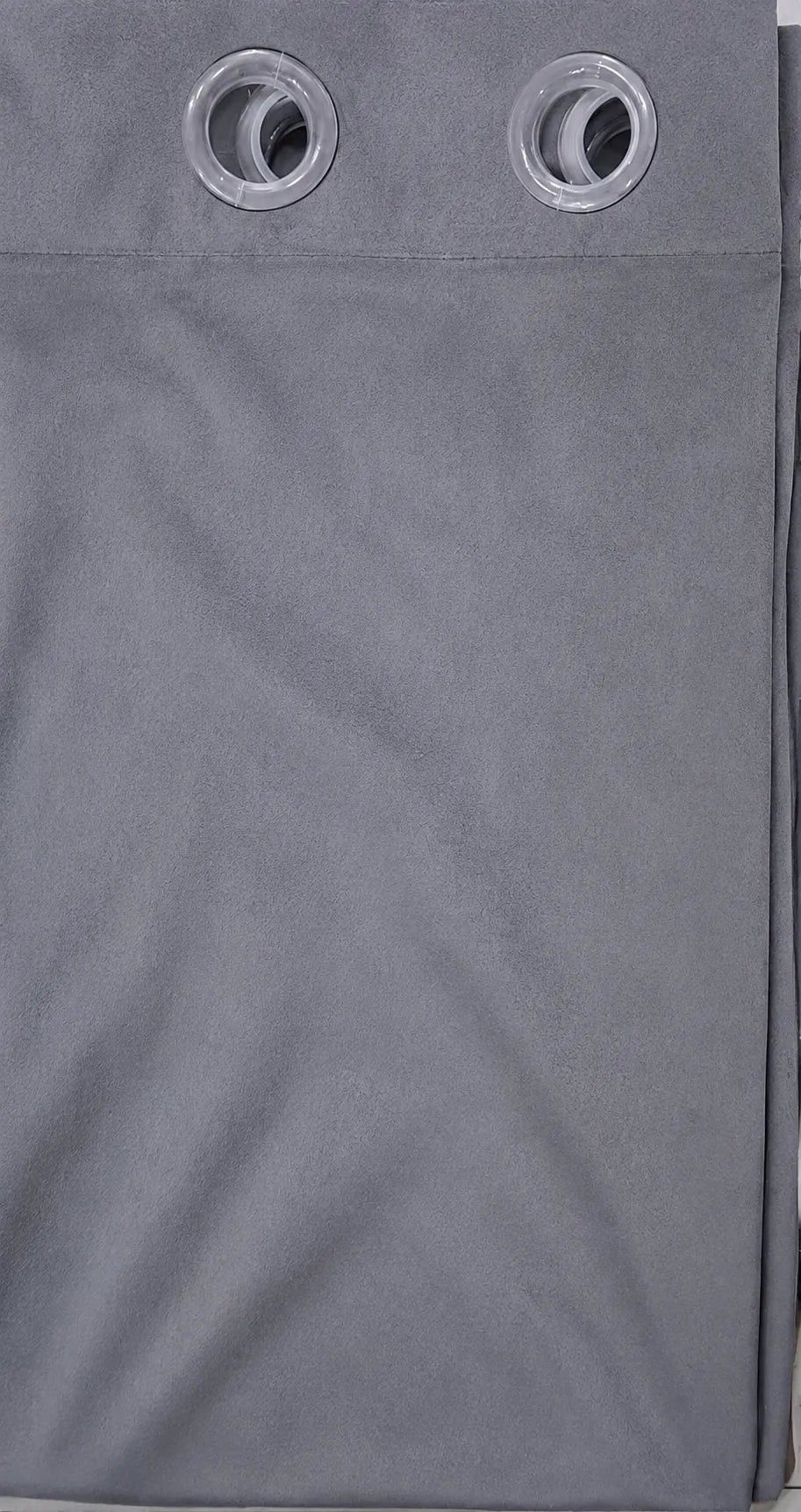 Ash Grey Velvet Curtain