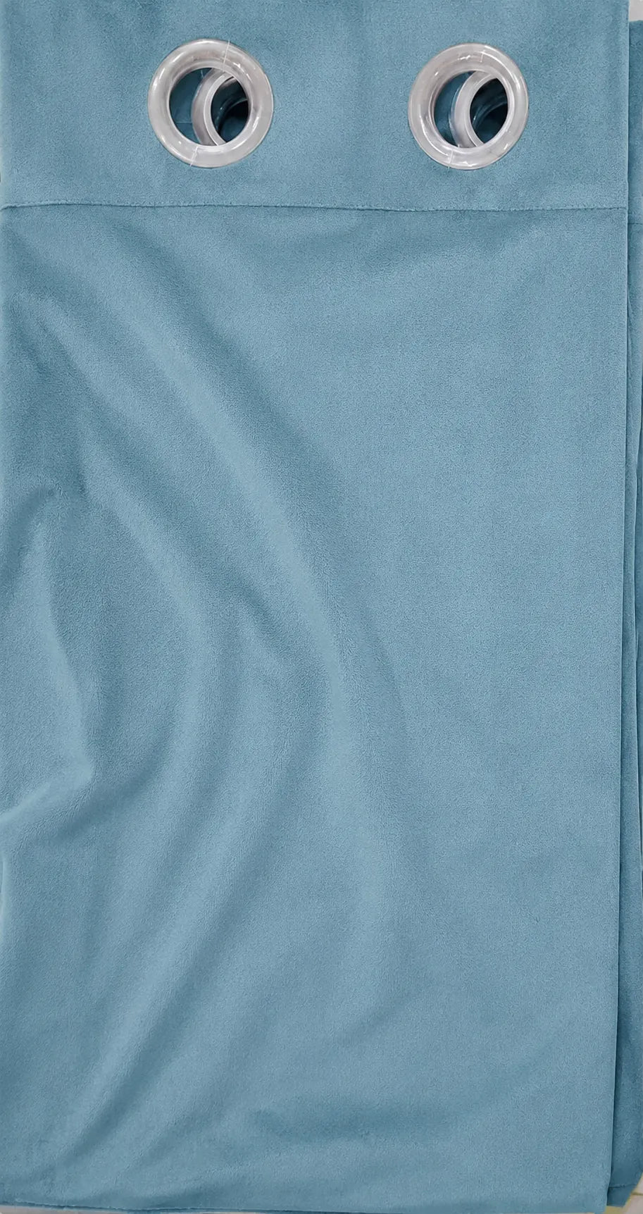 Pair Of Ocean Teal Velvet Curtain With Blackout