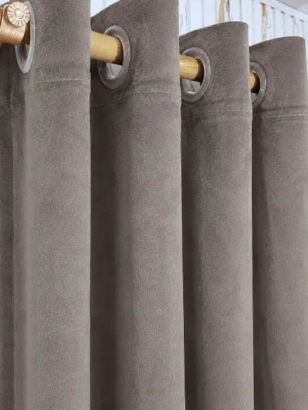 Mushroom Brown Velvet Curtain