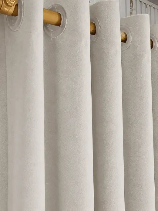 Off-White Velvet Curtain
