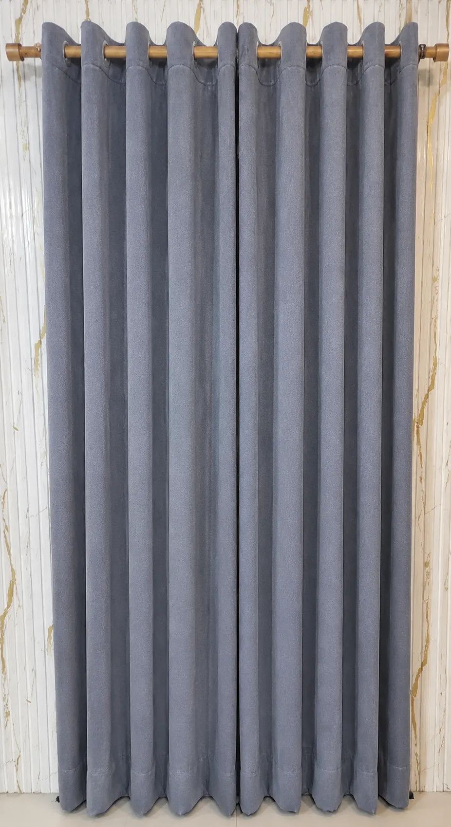Ash Grey Velvet Curtain