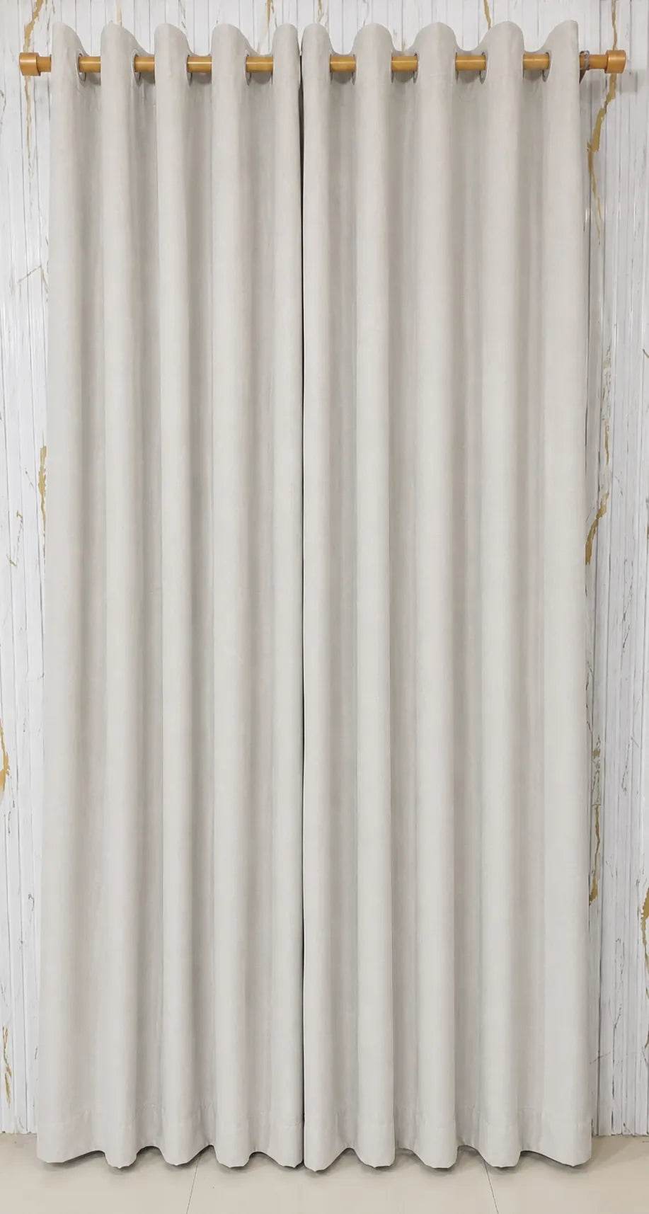 Off-White Velvet Curtain