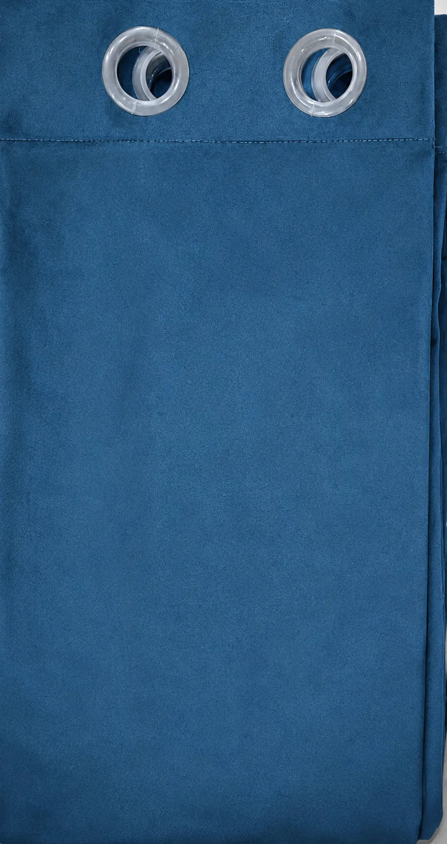 Teal Blue Velvet Curtain
