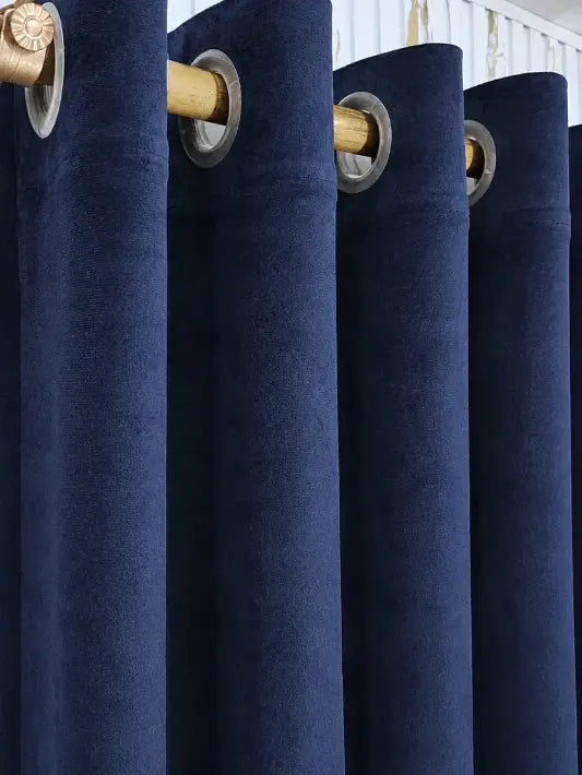 Midnight Blue Velvet Curtain