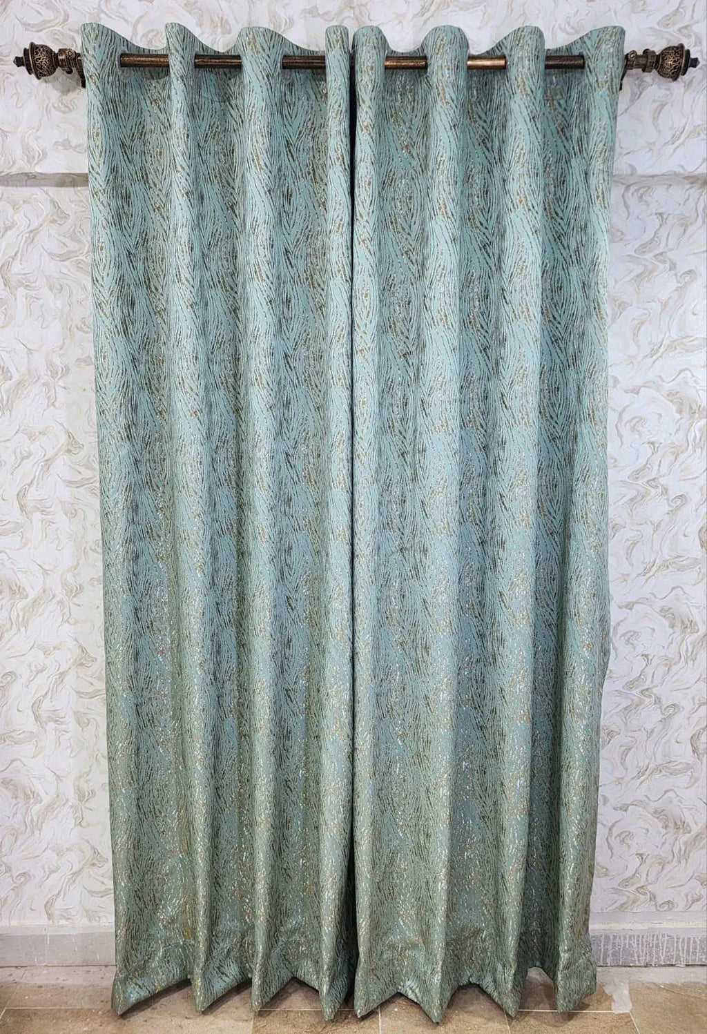 Pair Of Ocean Drift Jacquard Curtain With Blackout