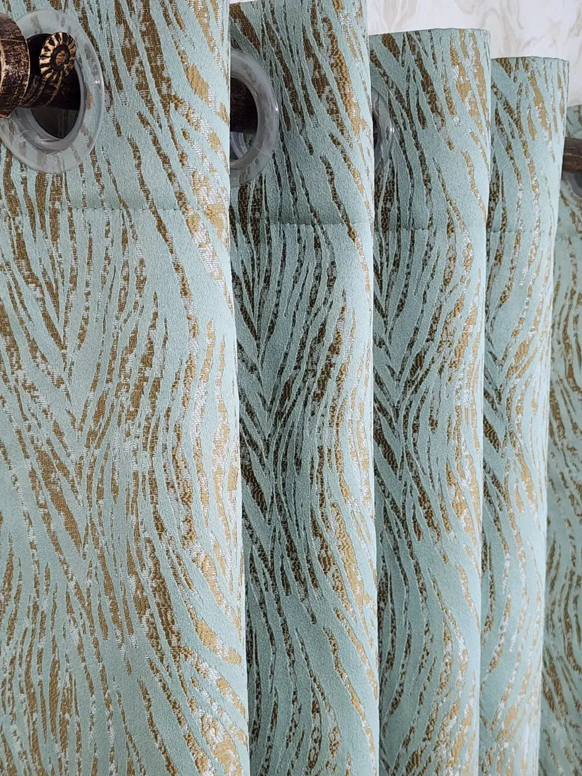 Pair Of Ocean Drift Jacquard Curtain With Blackout