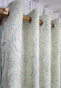 Pair Of Ocean Trace Jacquard Curtain With Blackout