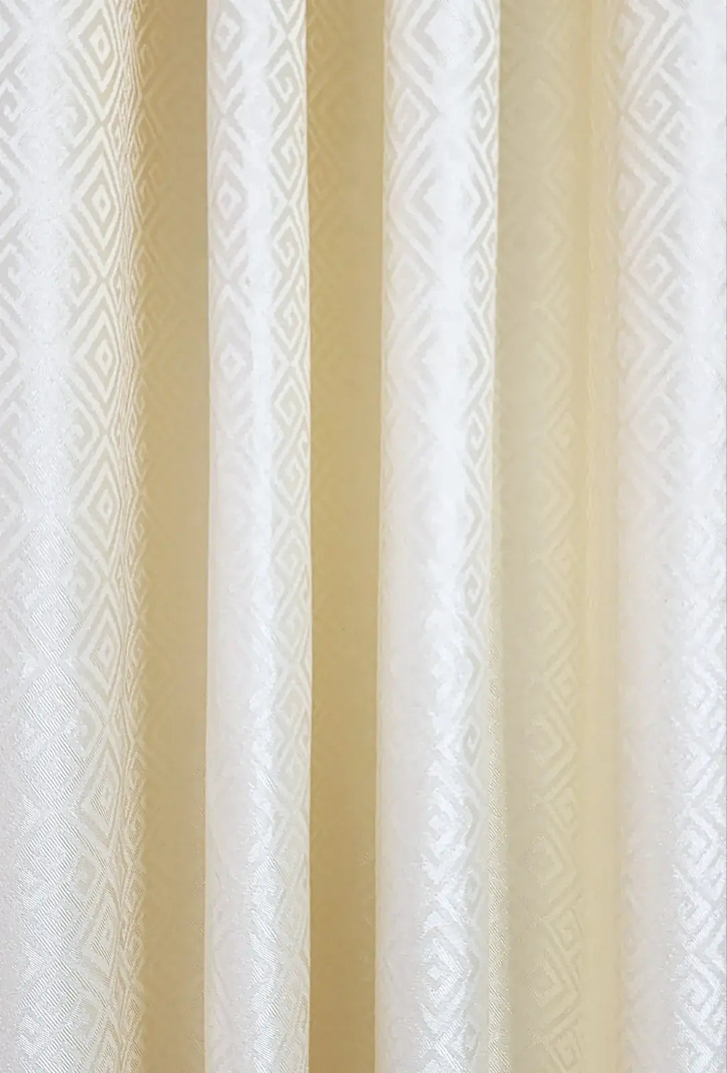 Pair Of Pearl Grid Jacquard Curtain With Blackout