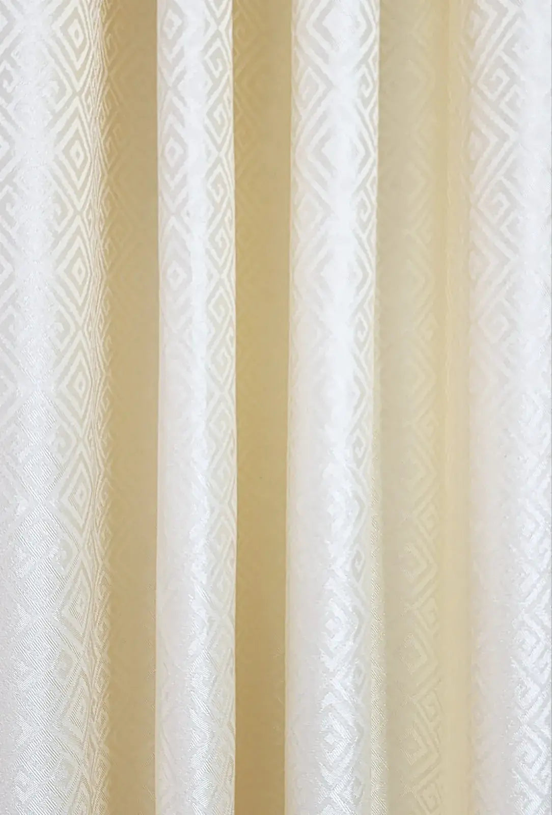 Pair Of Pearl Grid Jacquard Curtain With Blackout