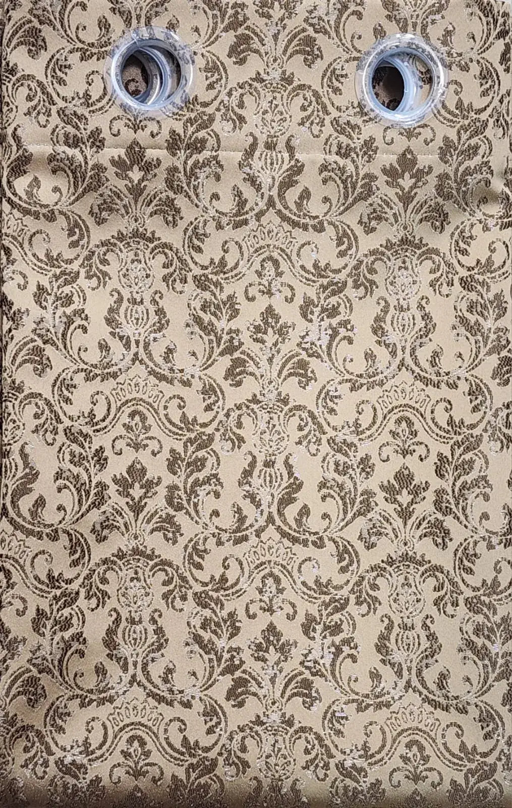Pair Of Royal Demask - Caramel Jacquard Curtain With Blackout