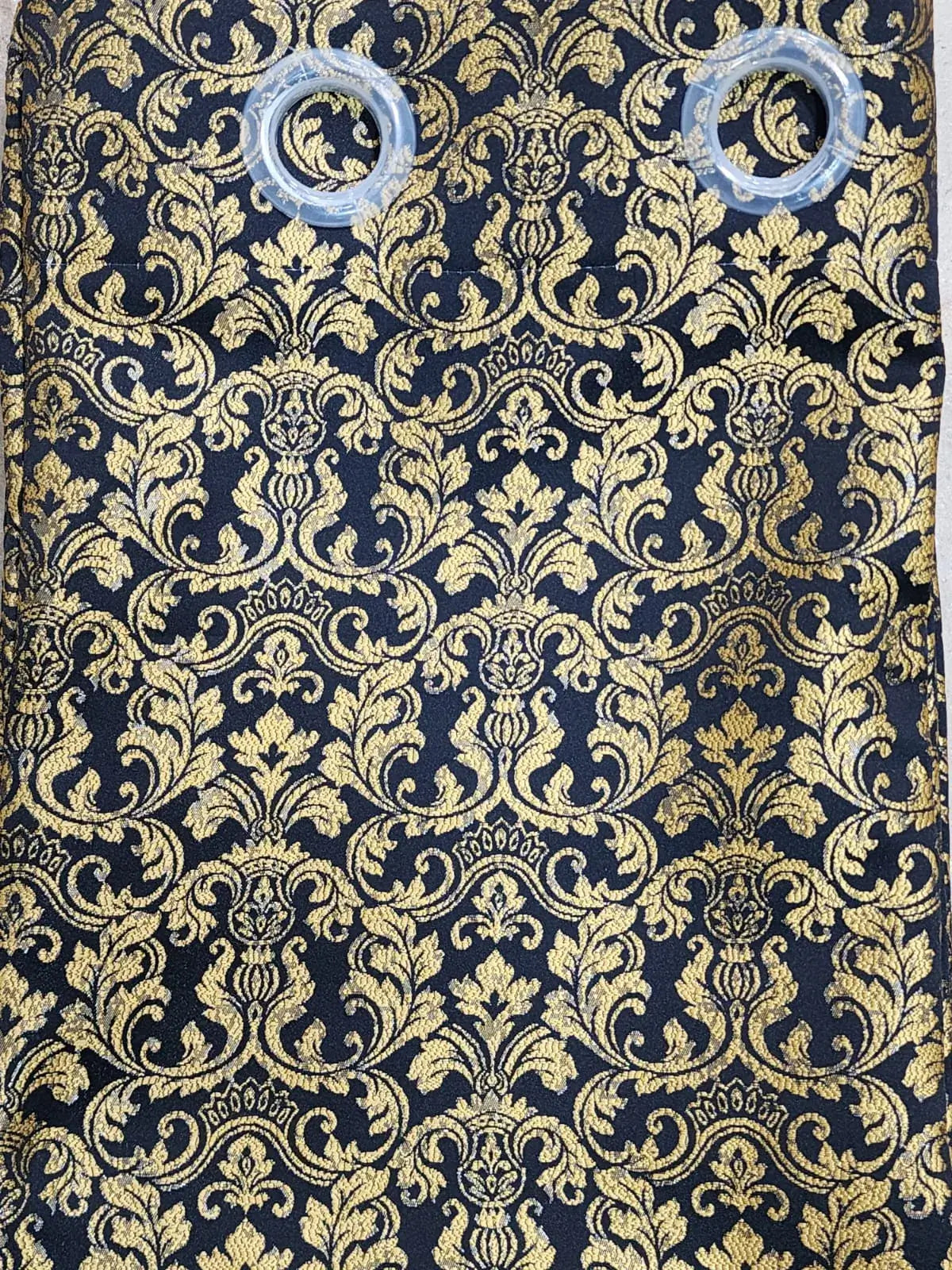 Pair Of Royal Demask - Gold Jacquard Curtain With Blackout