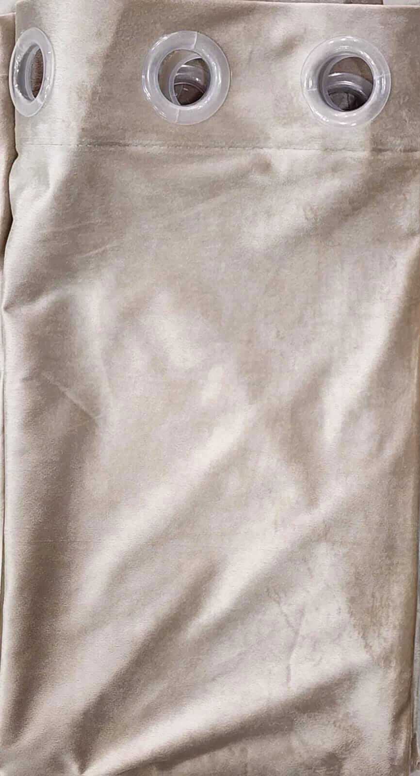 Pair Of Light Gold Plain Velvet Curtain With Blackout