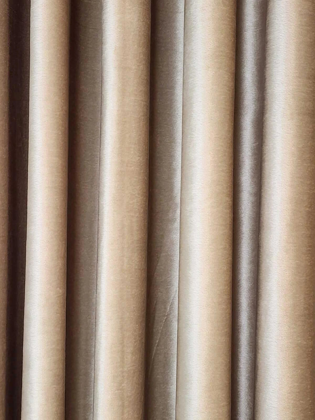 Pair Of Light Gold Plain Velvet Curtain With Blackout