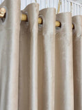 Pair Of Light Gold Plain Velvet Curtain With Blackout