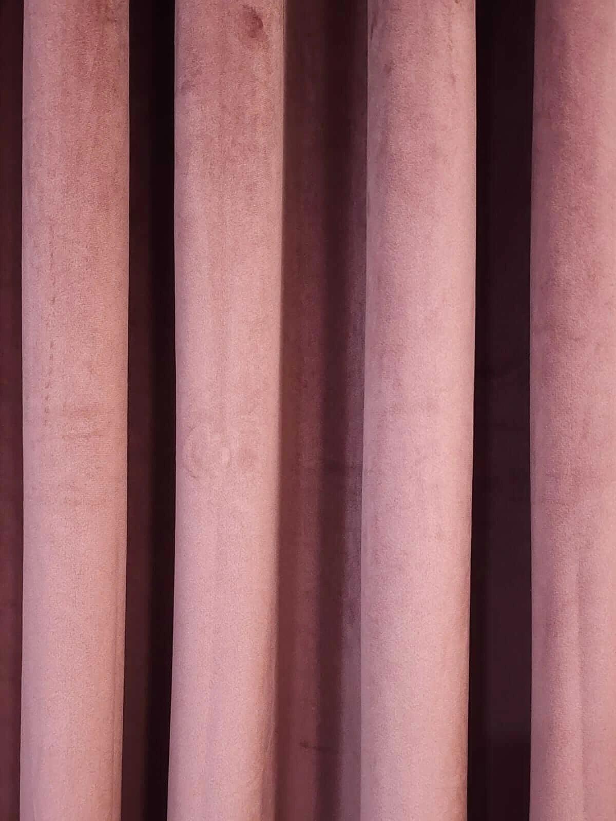 Tea Pink Velvet Curtain