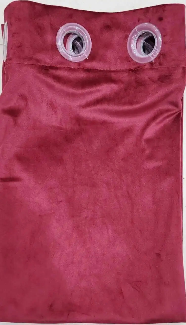 Dark maroon velvet curtain