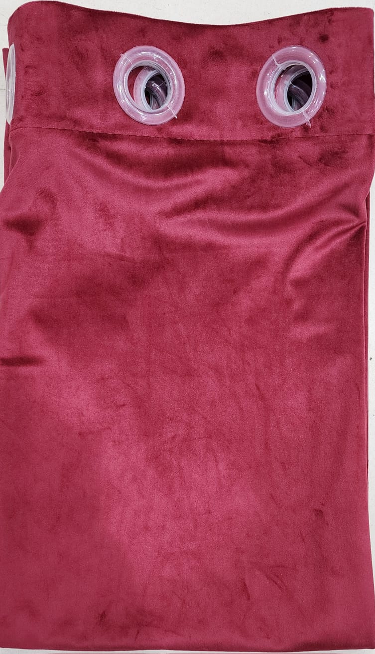 Dark maroon velvet curtain