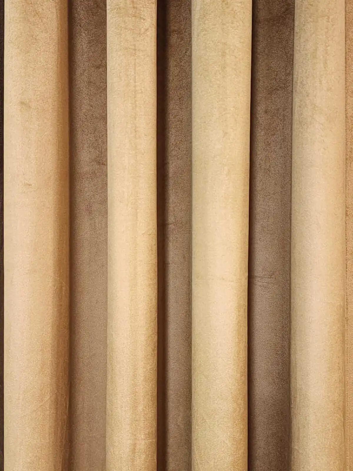 Pair Of Dark Golden Velvet Curtain With Blackout