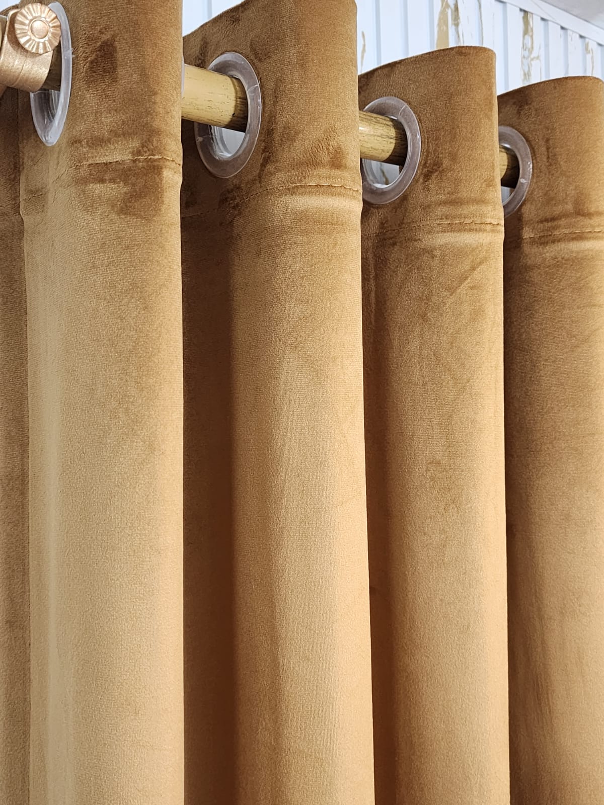 Dark Golden Velvet Curtain
