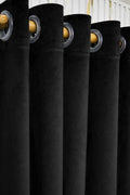 Pair Of Black Velvet Curtain With Blackout