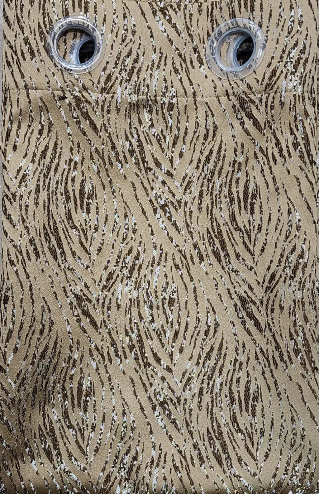 Pair Of Mocha Drift Jacquard Curtain With Blackout