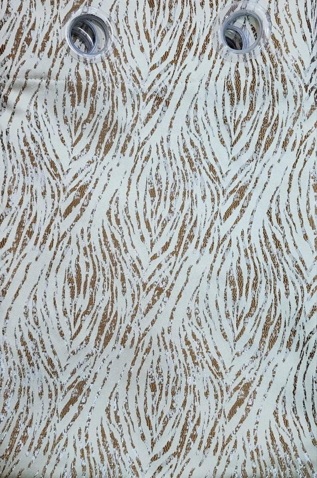 Pair Of Caramel Drift Jacquard Curtain With Blackout
