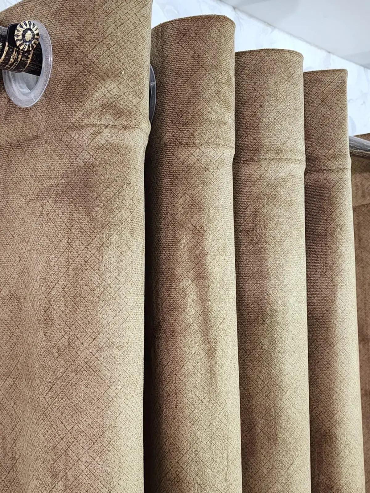 Pair Of Desert Bloom Turkish Curtain With Blackout