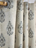 Pair Of Dust Beige Jacquard Curtain With Blackout