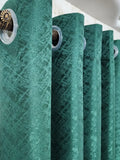 Pair Of Emerald Vale X Jacquard Curtain With Blackout