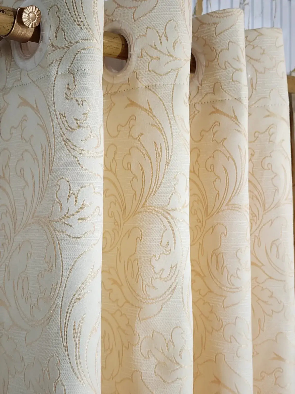 Pair Of Golden Trace Jacquard Curtain With Blackout