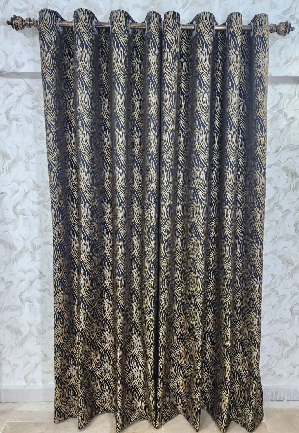 Pair Of Majestic Drift Jacquard Curtain With Blackout