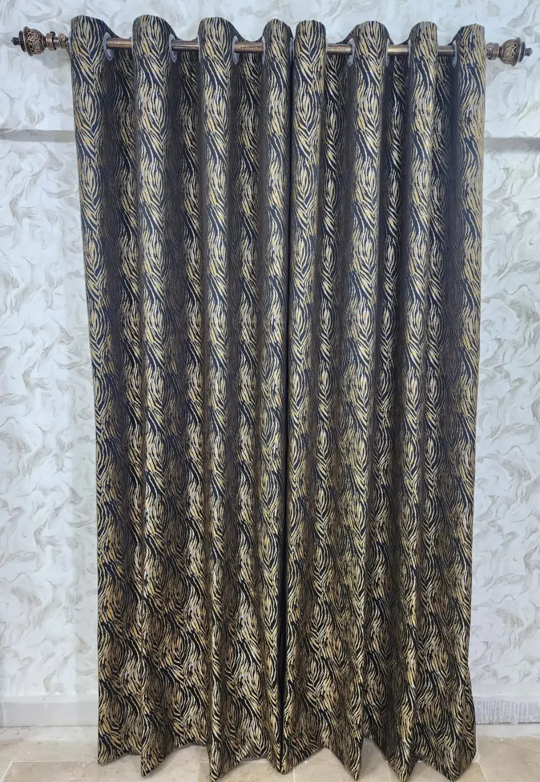 Pair Of Majestic Drift Jacquard Curtain With Blackout