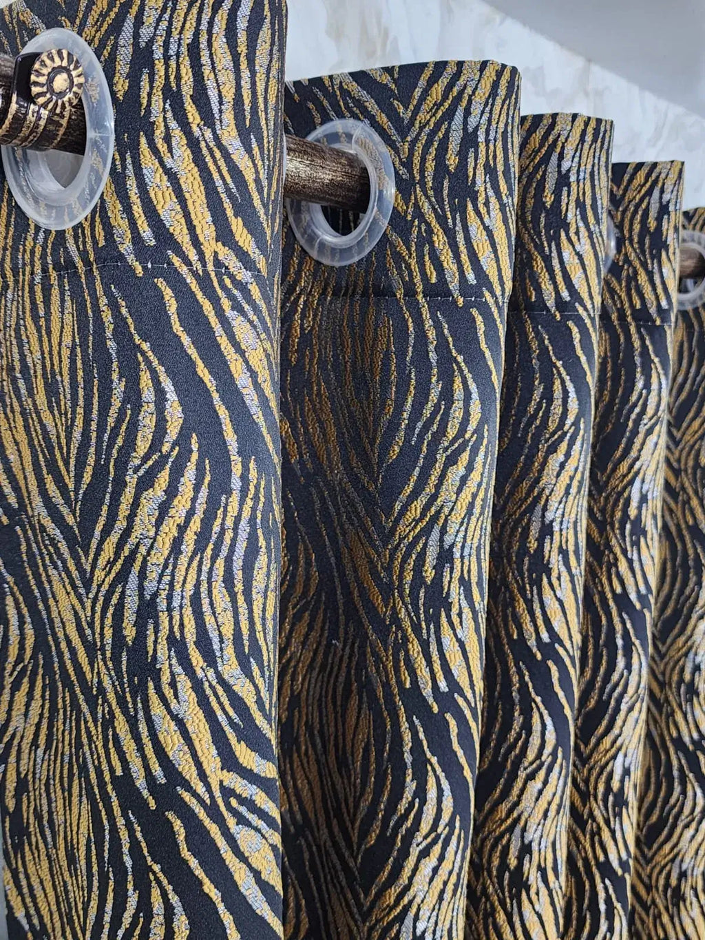 Pair Of Majestic Drift Jacquard Curtain With Blackout
