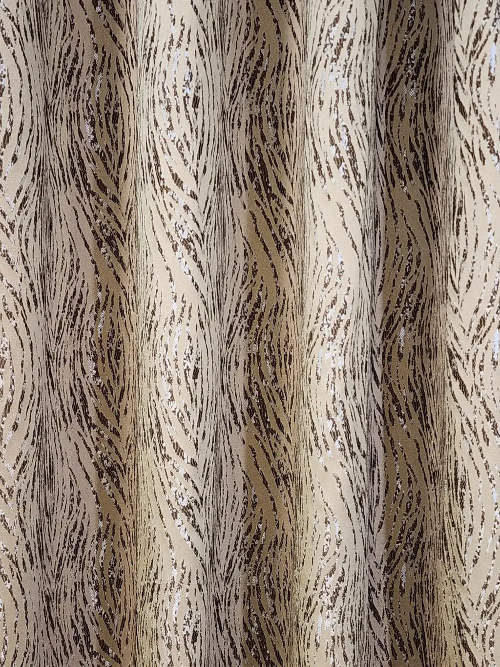 Pair Of Mocha Drift Jacquard Curtain With Blackout