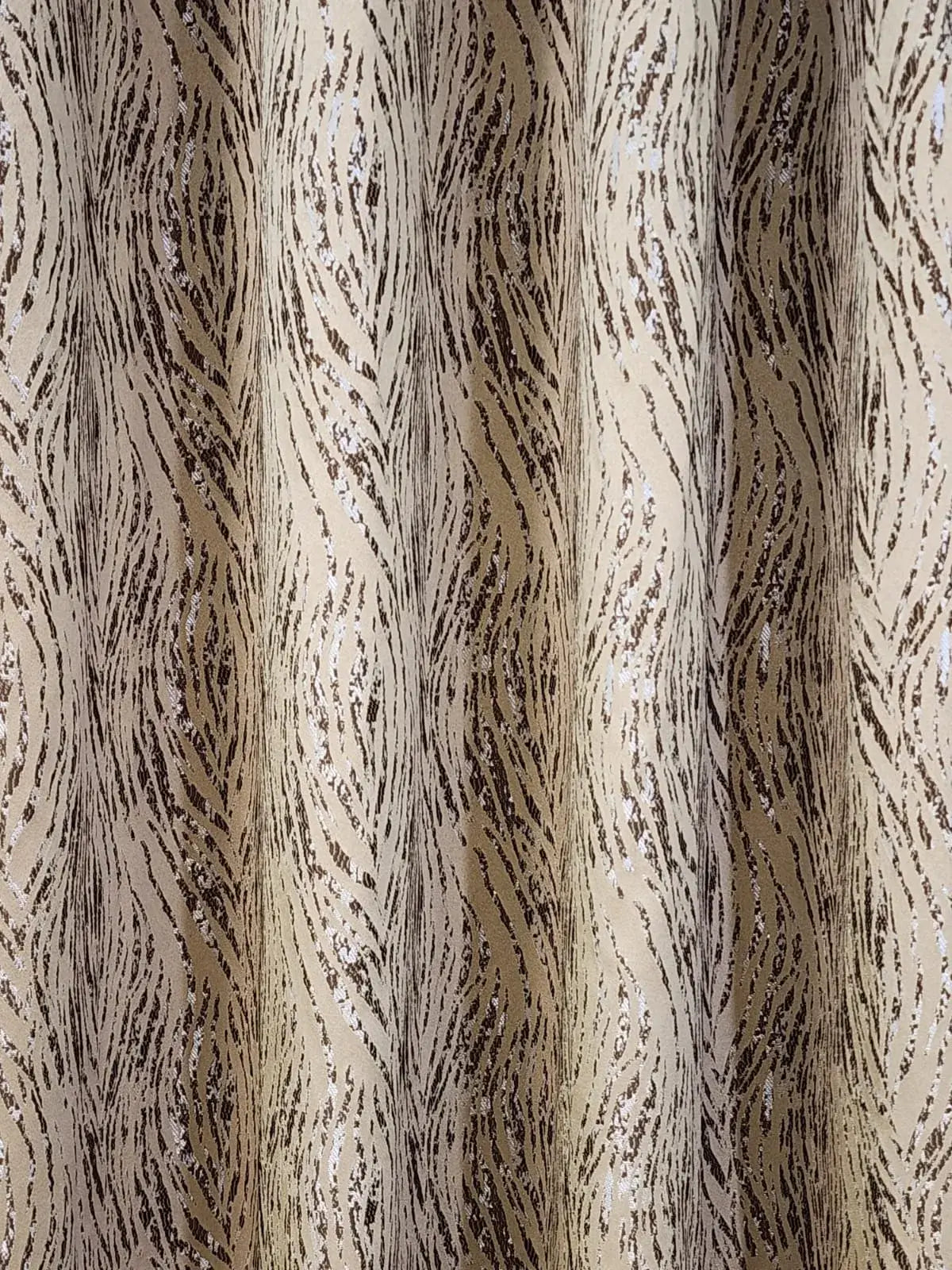 Pair Of Mocha Drift Jacquard Curtain With Blackout